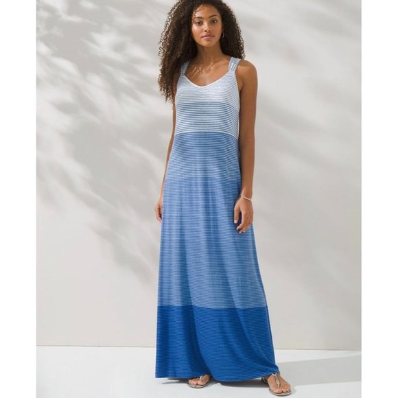 Soma Blue and White Maxi Dress - Picture 1 of 8